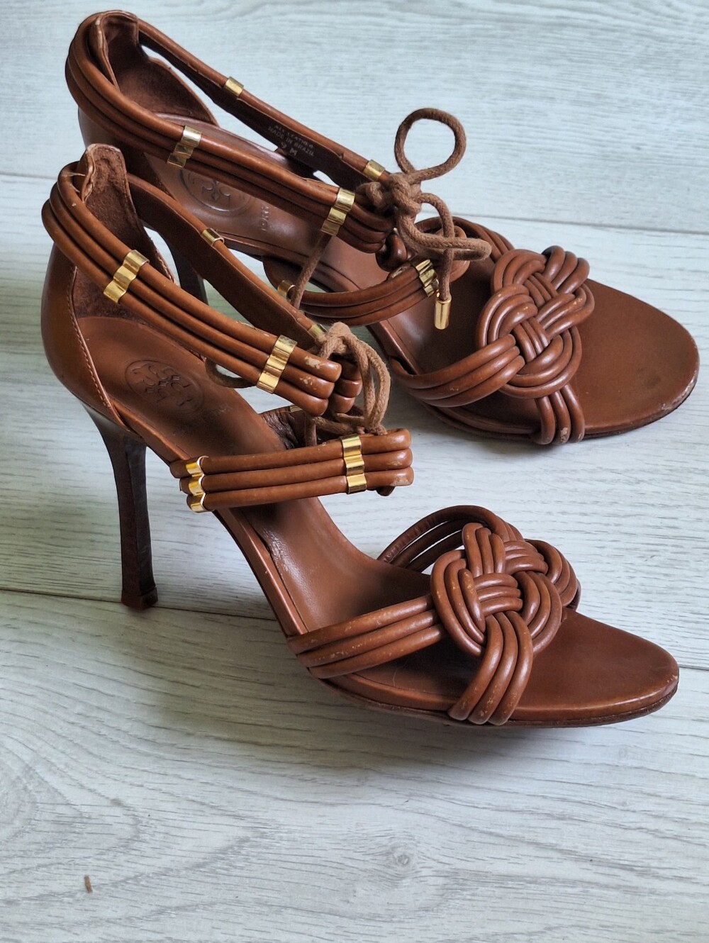 Tory Burch Audrianna Brown Leather heels 9 M